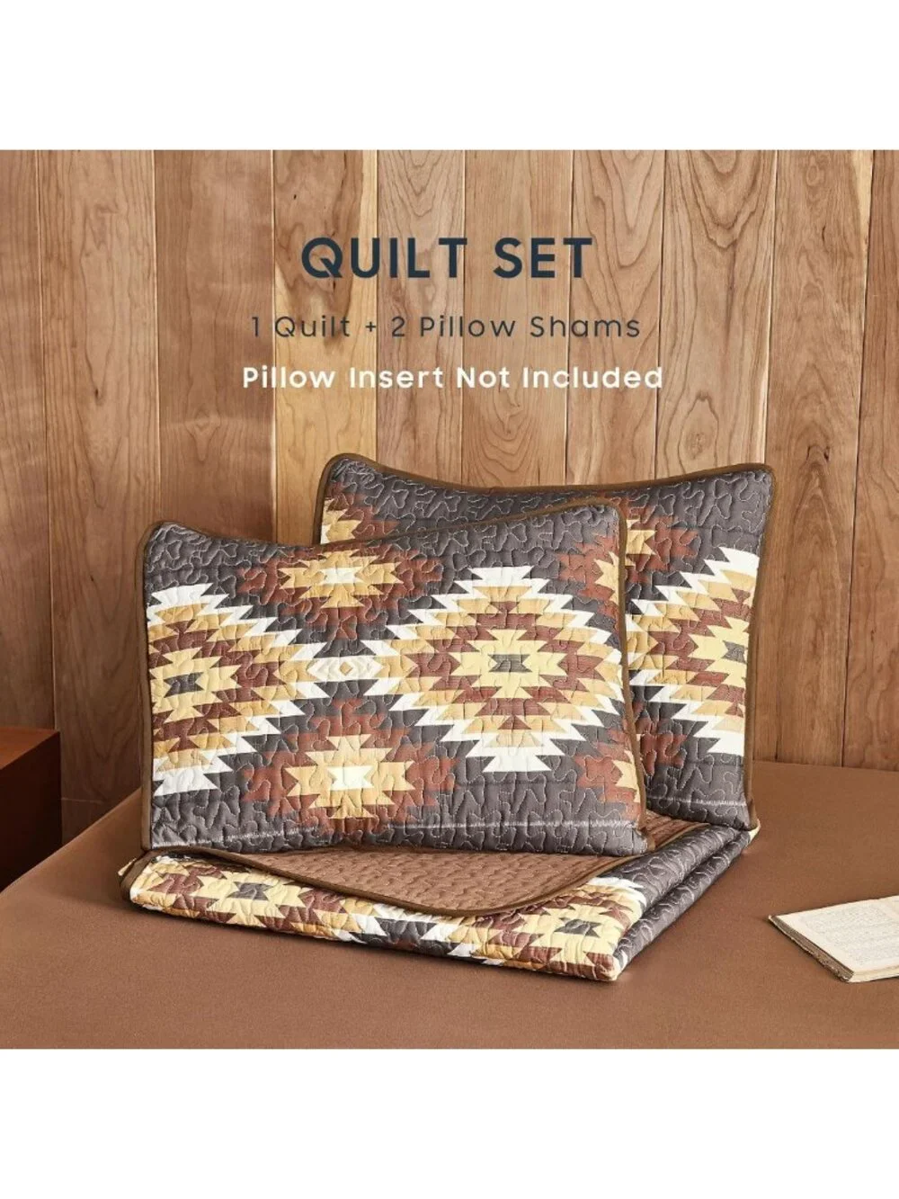 Southwestern Aztec Quilt Set - Reversible Lightweight Bedspread, Rustic